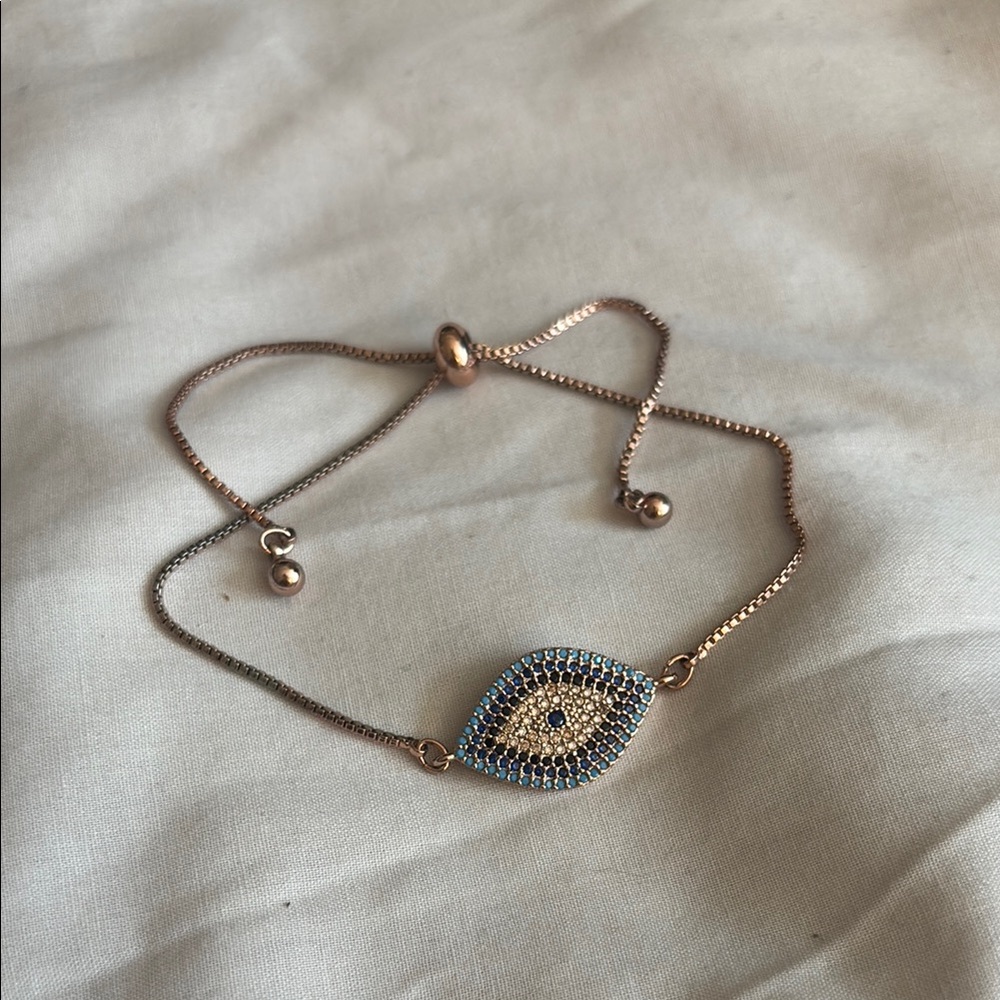 Express Evil Eye Bracelet in Gold and Blue